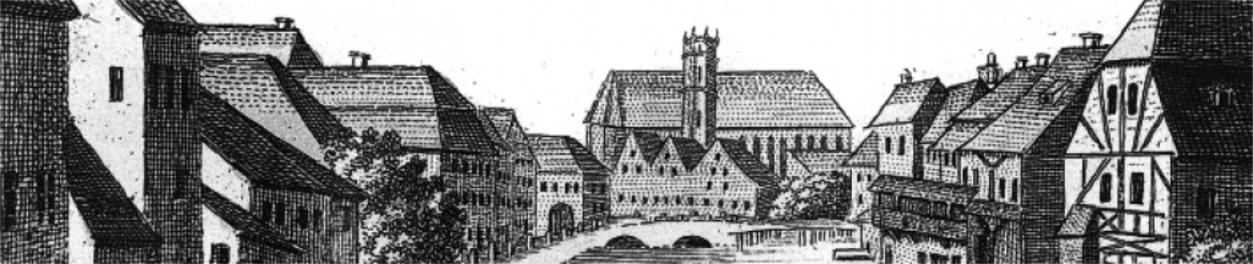 Historische Zeichnung von Erfurt